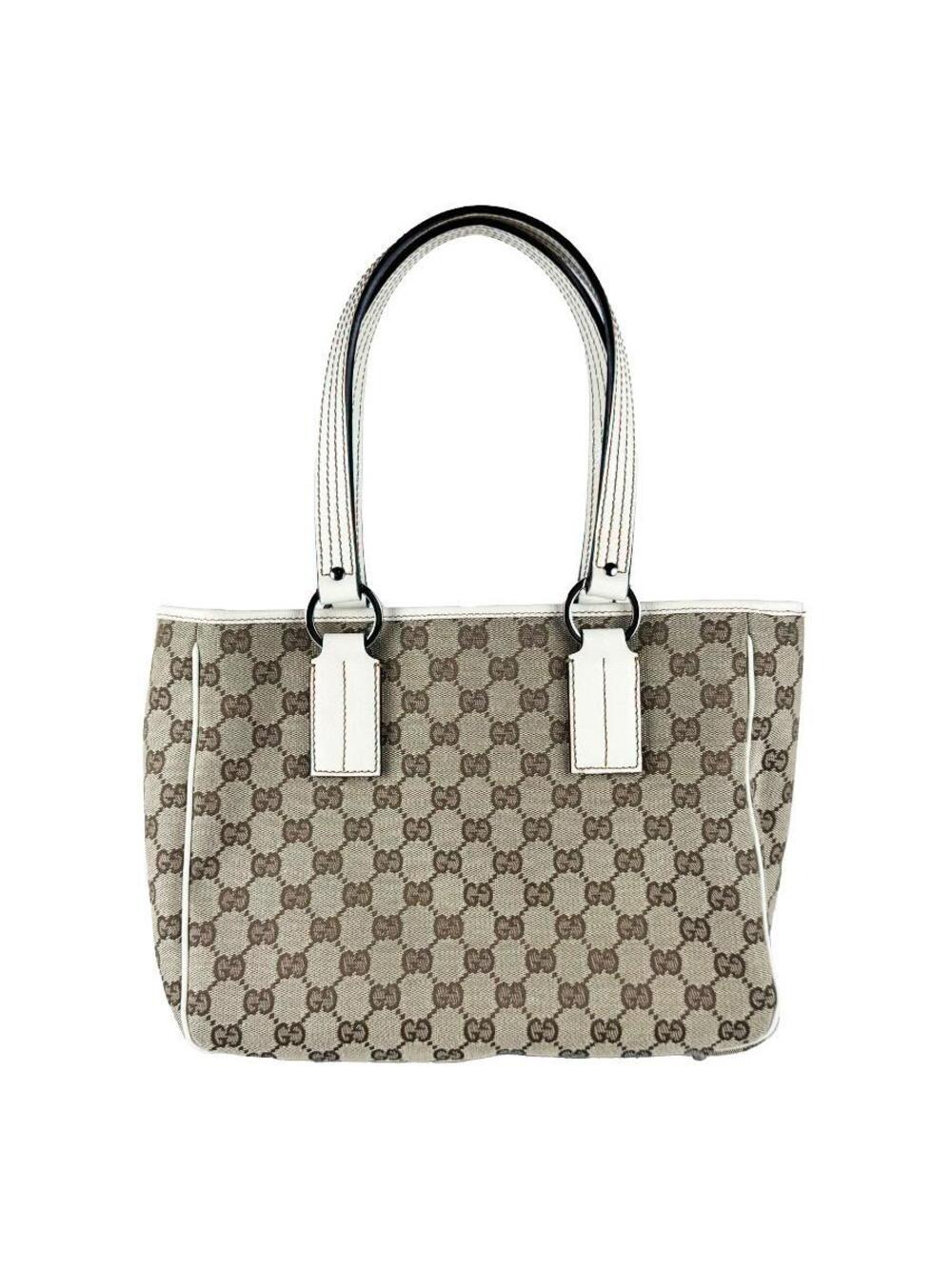 Auth Gucci Handbag Off White/Brown Gg #333413G43B